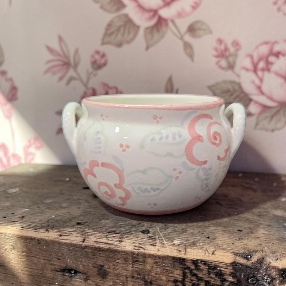 Rosa Shafford Floral Bowl, Vintage Hand Painted Planter, Replacement Centerpiece